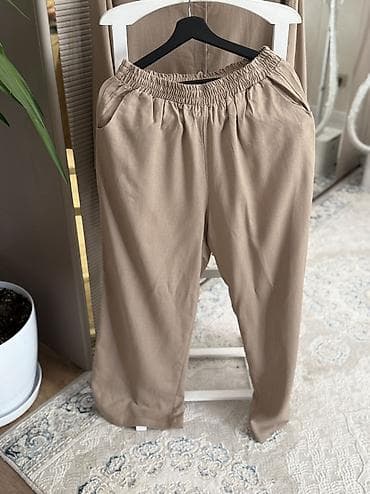 pull beer: Брючный костюм, Прямые, Туника, Made in KG, Лен, Осень-весна — 4