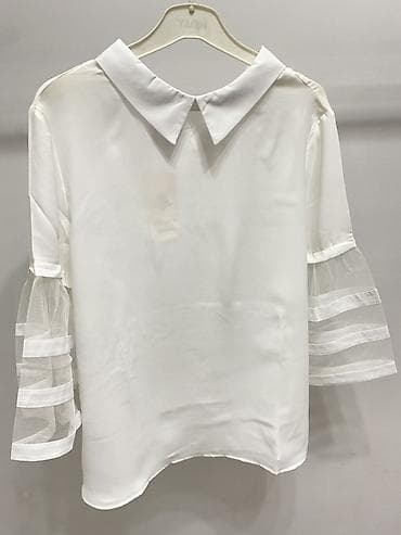 блузка дешево: Блузка, Классическая модель, Шифон, Однотонный — 2