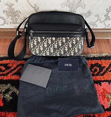 Сумка Dior (кросс-боди/мессенджер) - Материалы: фактурная чёрная кожа