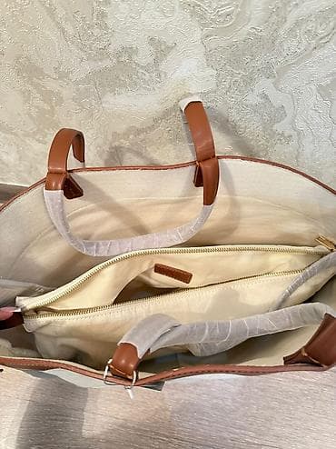 Классические сумки: Сумка-шоппер ZARA из текстиля с отделкой под кожу. - Материал — 3