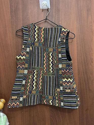 кофта шым женский: Женский жилет с этно‑узором - Материал: плотный жаккард/гобеленовая — 3