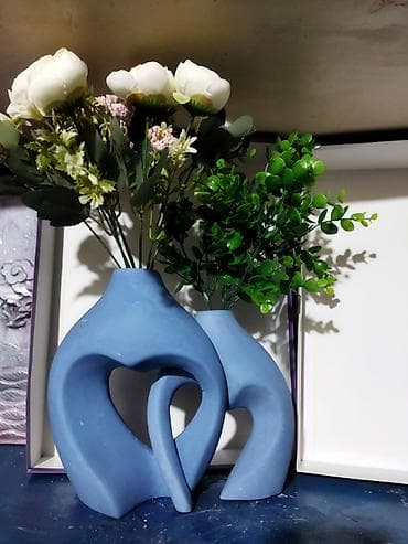 4 pot: Декоративные вазы-пара «Сердце» - Набор из двух настольных ваз с — 5