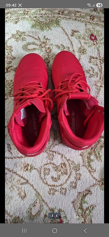 Спорттук бут кийим: Кроссовки Adidas Originals, высокие, ярко‑красные (монохром) — 3