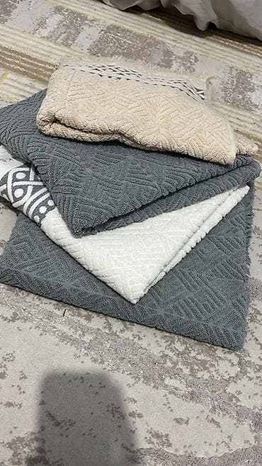 Үй жана бакча: Набор махровых полотенец с жаккардовым узором. - Состав: хлопок — 1