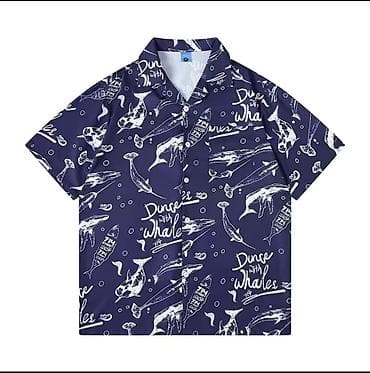 bull print: Мужская рубашка, M, Марко, Новый, цвет - Синий, Самовывоз — 5