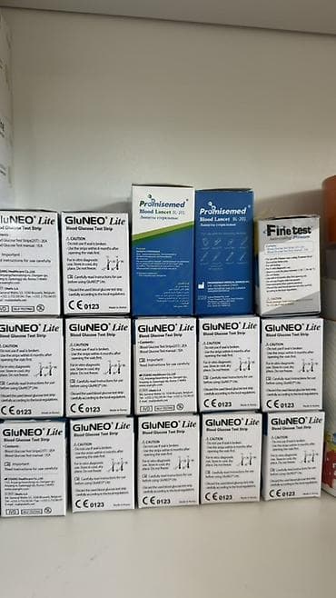 Глюкометрлер: - Тест-полоски GluNEO Lite (Blood Glucose Test Strip). Подходят для — 1