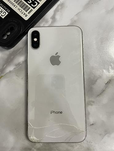 бу 12 про макс: IPhone X, Б/у, 64 ГБ, Серебристый, Чехол, 73 % — 1