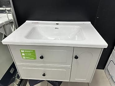 зеркало для ванной бу: Тумба для ванны, С раковиной, Другой материал, цвет - Белый — 2