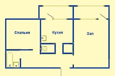 2 комнаты, 53 м², 106 серия, 1 этаж, Косметический ремонт