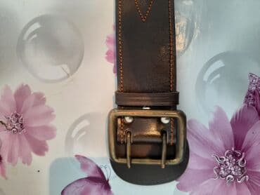 ремень из натуральной кожи крокодила: Кожанный ремень бляха медный новый длина 140см — 1