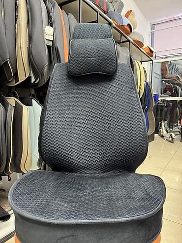 массажные накидки на авто: Чехлы Тканевые, С подушкой, цвет - Черный — 8