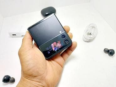 адаптер: Samsung Galaxy Z Flip 3, Б/у, 128 ГБ, цвет - Черный, 1 SIM, 2 SIM, eSIM — 1