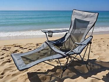 расклодной стул: Удобный складной стул черного цвета, предназначенный для кемпинга — 6