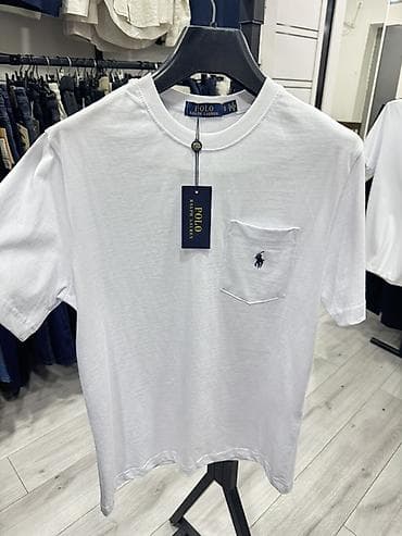 Мужская футболка, S, M, L, Polo Ralph Lauren, Новый, цвет - Белый, Самовывоз