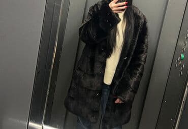 шапку фирменную адидас: Шуба, Норка, По колено, M — 1