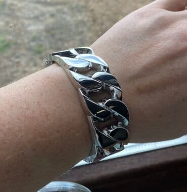 свадебные платья для покрытых: Браслет “цепь” золотистого цвета - Дизайн: крупные звенья-«якорная — 9