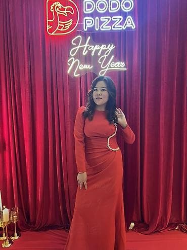 выпускной платье: Вечернее платье, Длинная модель, С рукавами, Камни, M — 1