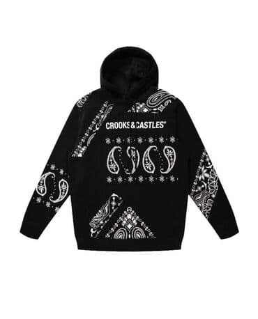 наруто плащ: CROOKS AND CASTLES. Толстовка с принтом бандана.Принт в стиле банданы — 3