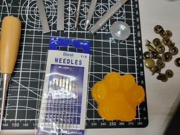 ручной чысы: Набор по работе по коже в наборе есть пробойники разные заклепник — 3