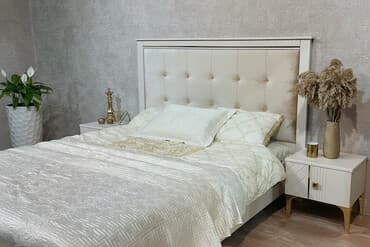 спальный гарнитур адель: Спальный гарнитур, Двуспальная кровать, МДФ, цвет - Белый — 1