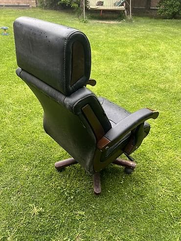 coller master: Офисное кресло, Б/у, С колесиками, цвет - Черный, Экокожа — 3