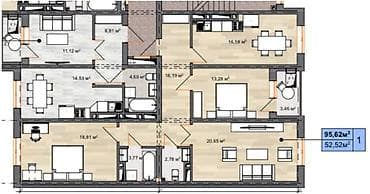 Продажа квартир: 3 комнаты, 95 м², Элитка, 1 этаж, Готовая ПСО (под самоотделку) — 2