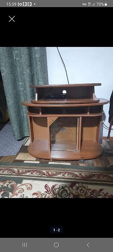 Тумба и подставка для телевизора, Напольная, ЛДСП, цвет - Коричневый