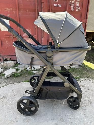 бишкек коляска: Детская коляска 2-в-1 (люлька/прогулочный блок), серый цвет. Основные — 2