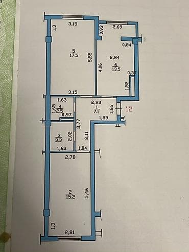 osh flat: 2 комнаты, 60 м², Городская больница №4 (ул. Айни) 4 этаж, Евроремонт — 8