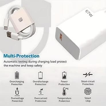 67ват зарядка: Зарядное устройство 67W с кабелем USB‑C (USB-A → USB‑C), длина кабеля — 2