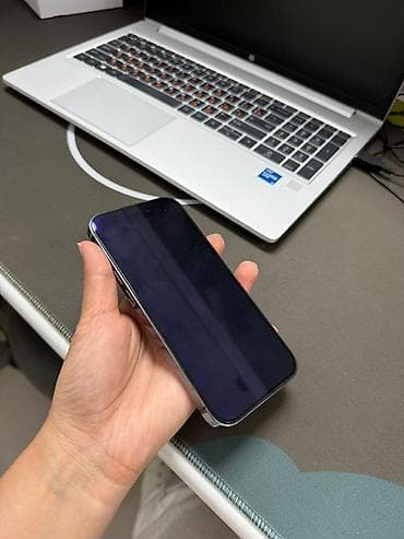 ayfon 14 pro max: IPhone 14 Pro, Б/у, 128 ГБ, Deep Purple, Зарядное устройство, Защитное стекло, Чехол, 77 % — 1