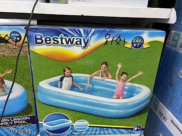 бассейн воздушный: Надувной семейный бассейн Bestway Big Lagoon. - Размер: 2.62 м × 1.57 — 1