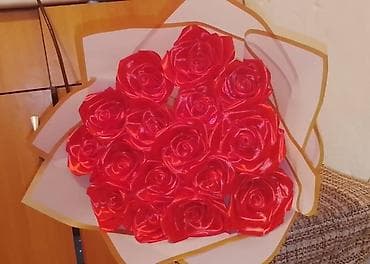 мыло: Колдон жасалган гулдор атлас лента менен. 9шт -350с — 3