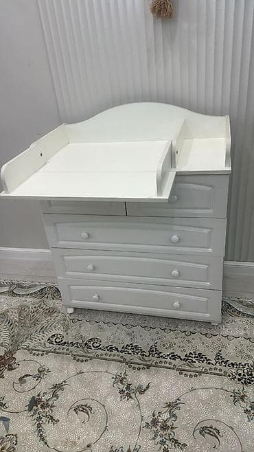 сандык буу: Белый комод с пеленальным модулем - Функциональный комод с верхней — 1