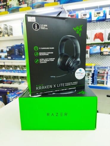 амбушюры для наушников razer kraken: Толук габариттүү, Razer, Жаңы, Кыймылга келтирчүүчү, Оюн үчүн — 1