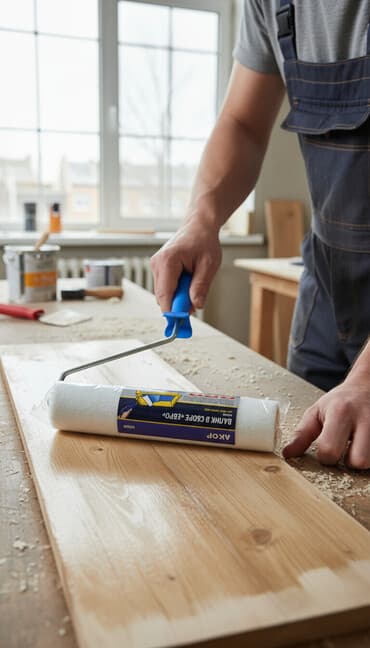 Малярный валик АКОР «Работы по дереву» с ручкой - Назначение