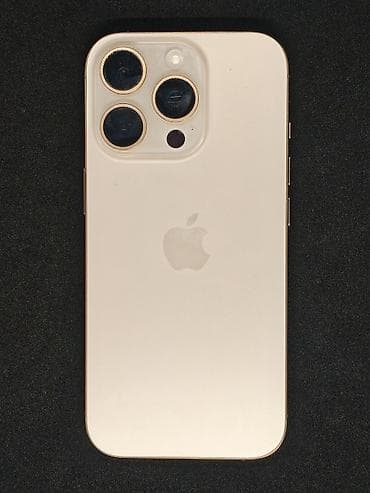 IPhone 16 Pro, Новый, 256 ГБ, Золотой, Зарядное устройство, Защитное стекло, Чехол, 93 %