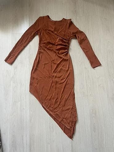 t: Вечернее платье, Коктейльное, Атлас, С рукавами, S — 2