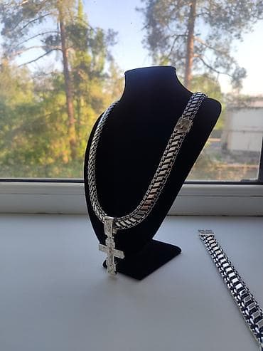 цепочки на шею: Массивный мужской комплект из серебра 925 пробы — выбор для тех, кто — 1