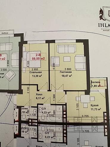 Недвижимость: 2 комнаты, 69 м², Элитка, 11 этаж, Евроремонт — 6