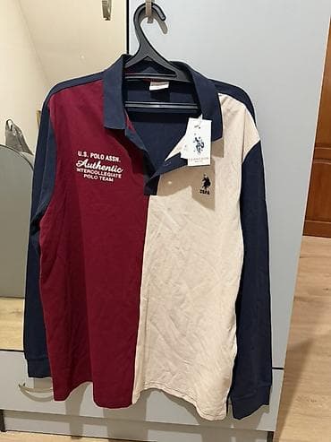Эркектер кийими: Мужское поло U.S. Polo Assn. с длинным рукавом - Модель: регбийное — 2