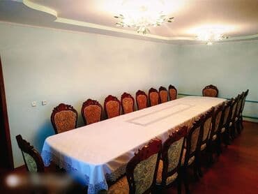 Стол длина 5 метр. столду кичирейтсе болот. Стул 20 штук. Материал