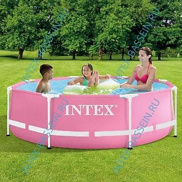 Спорт жана эс алуу: Каркасный бассейн Intex, розовый, 244 × 76 см Основные — 3