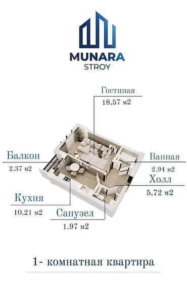 квартиры от собственника: 1 комната, 42 м², Элитка, 7 этаж, Дизайнерский ремонт — 10