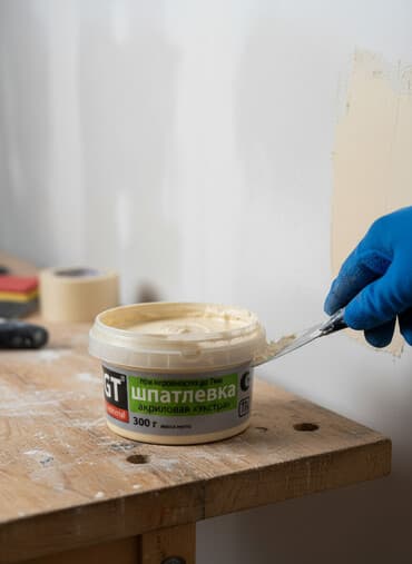 Акриловая шпатлевка «Экстра» от IGT в удобной пластиковой банке