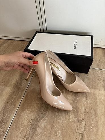 pull and beer: Лодочки-туфли на шпильке, нюдовые (бежевый оттенок). - Материал — 1