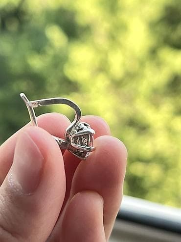 кассио: Серебряные серьги, Проба 925, Цирконий, Женские — 3