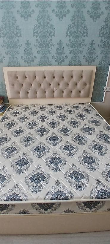 small table: Двуспальная кровать с мягким изголовьем,без матраса,размер 160×210 — 1