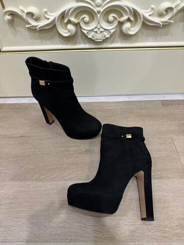 черные замшевые ботильоны: Ботильоны замша натуральная, размер 37, в отличном состоянии — 2