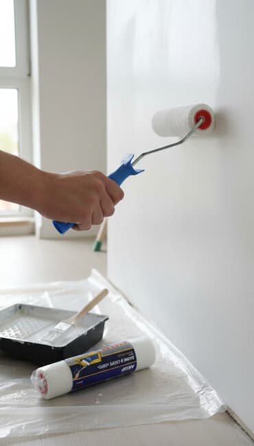 полировщик авто: Малярный валик АКОР «Эксперт» (Велюр), в сборе - Ширина шубки: 180 мм — 1